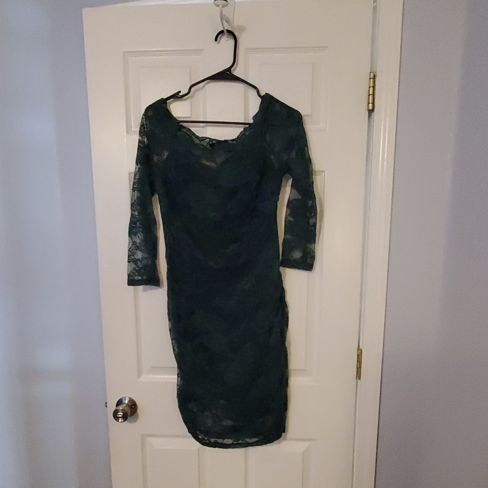 Forest green cocktail dress